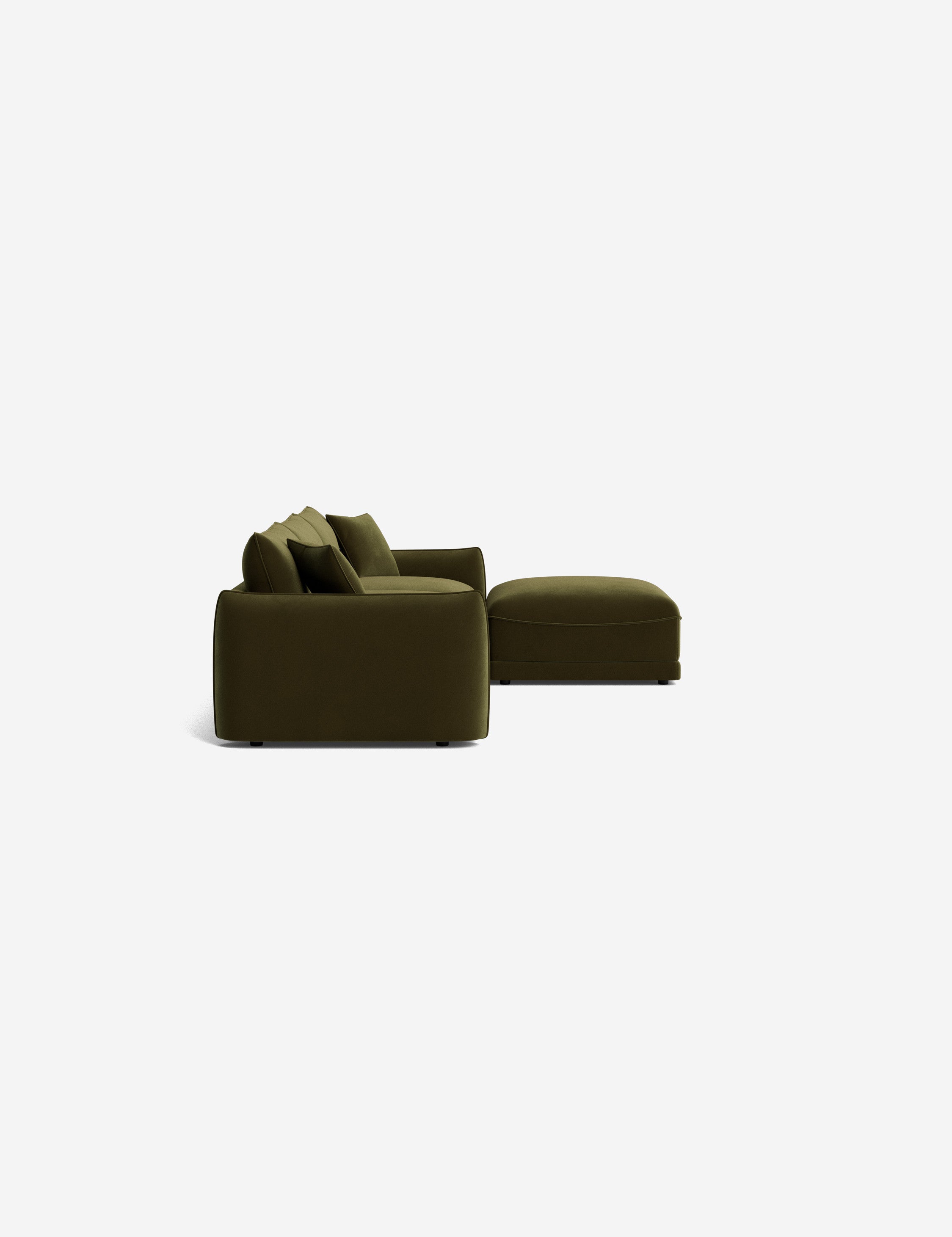 Balmer Sectional Sofa with Ottoman - Modern L-Shaped Couch Set for Living Room, Lounge & Family Room - Comfortable Fabric Sofa for Relaxing, Entertaining & Movie Nights