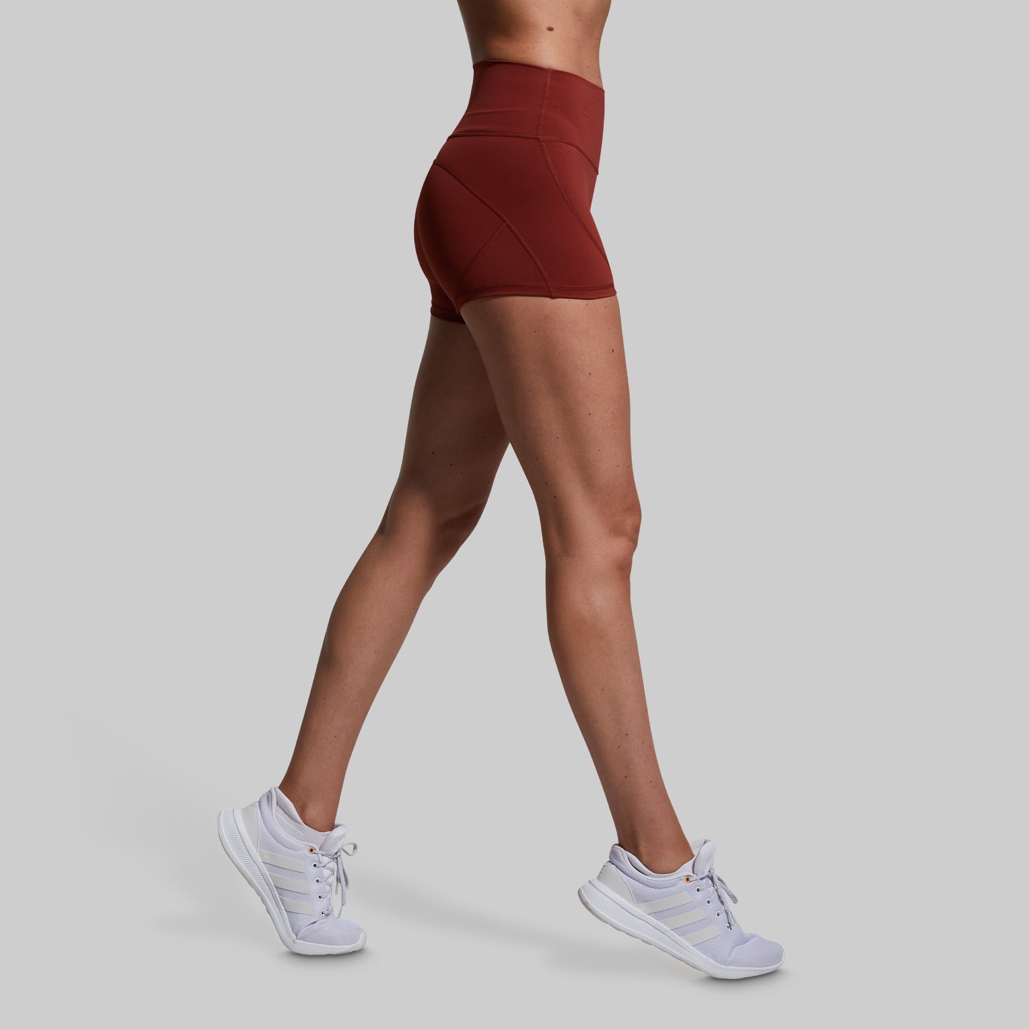 Best Booty Shorts for Women - High Waisted Workout Shorts (Brick Red) | Gym, Yoga, Running & Lounge Wear