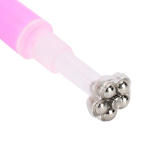 UV Gel Nail Polish Magnet Tool - Double Head Nail Art Magnet Stick for DIY Cat Eye & Nail Design - Home Manicure Kit with Pink Flower Magnet (Perfect for Salon Professionals & Home Nail Art Enthusiasts)