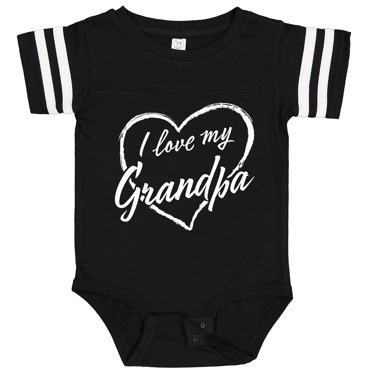 Inktastic I Love My Grandpa White Chalk Heart Baby Bodysuit - Cute Infant Onesie for Grandparents Day, Family Photos & Special Occasions