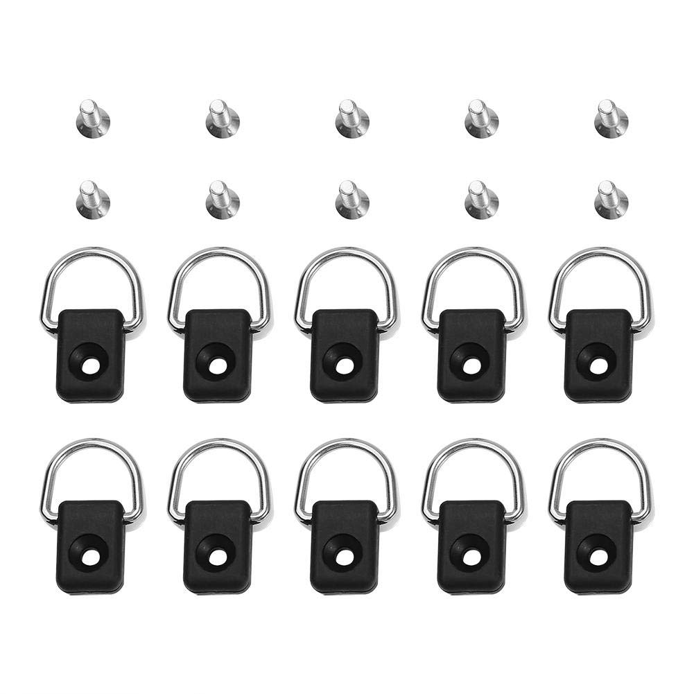 10pcs Heavy Duty Boat D-Rings with Screws - Kayak, Fishing & Sailing Hardware Kit - Marine Grade Stainless Steel Deck Loops for Rigging, Tie Downs & Camping Gear - Perfect for Kayak Accessories, Boat Upgrades & Outdoor Adventures