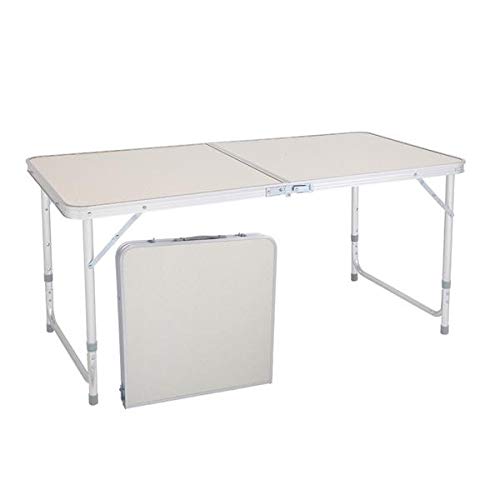 4FT Portable Folding Table 120x60x70cm - Lightweight Multipurpose Utility Table for Camping, Picnics, Parties & Home Office - White