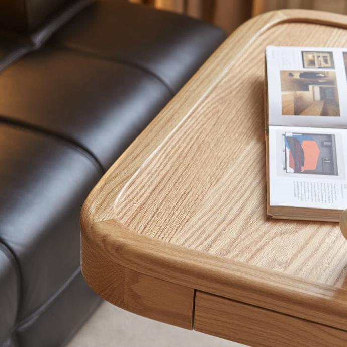 Solid Oak Lift-Top Coffee Table with Storage - Modern Square Movable Design for Living Room, Home Office & Small Spaces