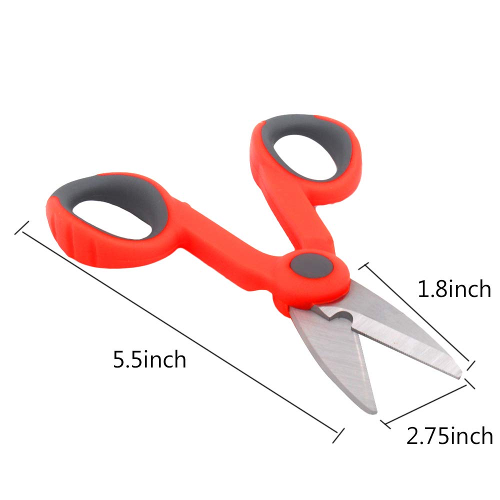 3-Pack Professional Electrical Shears - Fiber Optic & Kevlar Cable Cutters - Heavy Duty Wire Scissors for Electricians & DIY Projects - Perfect for Network Installations, Home Wiring & Crafting