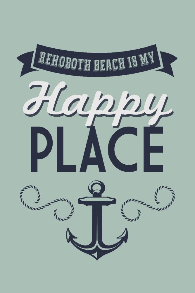 Delaware Rehoboth Beach Wall Art - 24x36 Signed Print Master Coastal Decor Poster for Living Room, Bedroom & Office | Beach House Decor, Vacation Memory Gift