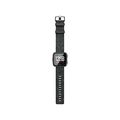 Fitbit Versa Special Edition Smart Watch - Charcoal Woven with S & L Bands | Heart Rate Monitor, Fitness Tracker, Sleep Tracking | Perfect for Workouts, Running & Daily Activity Tracking