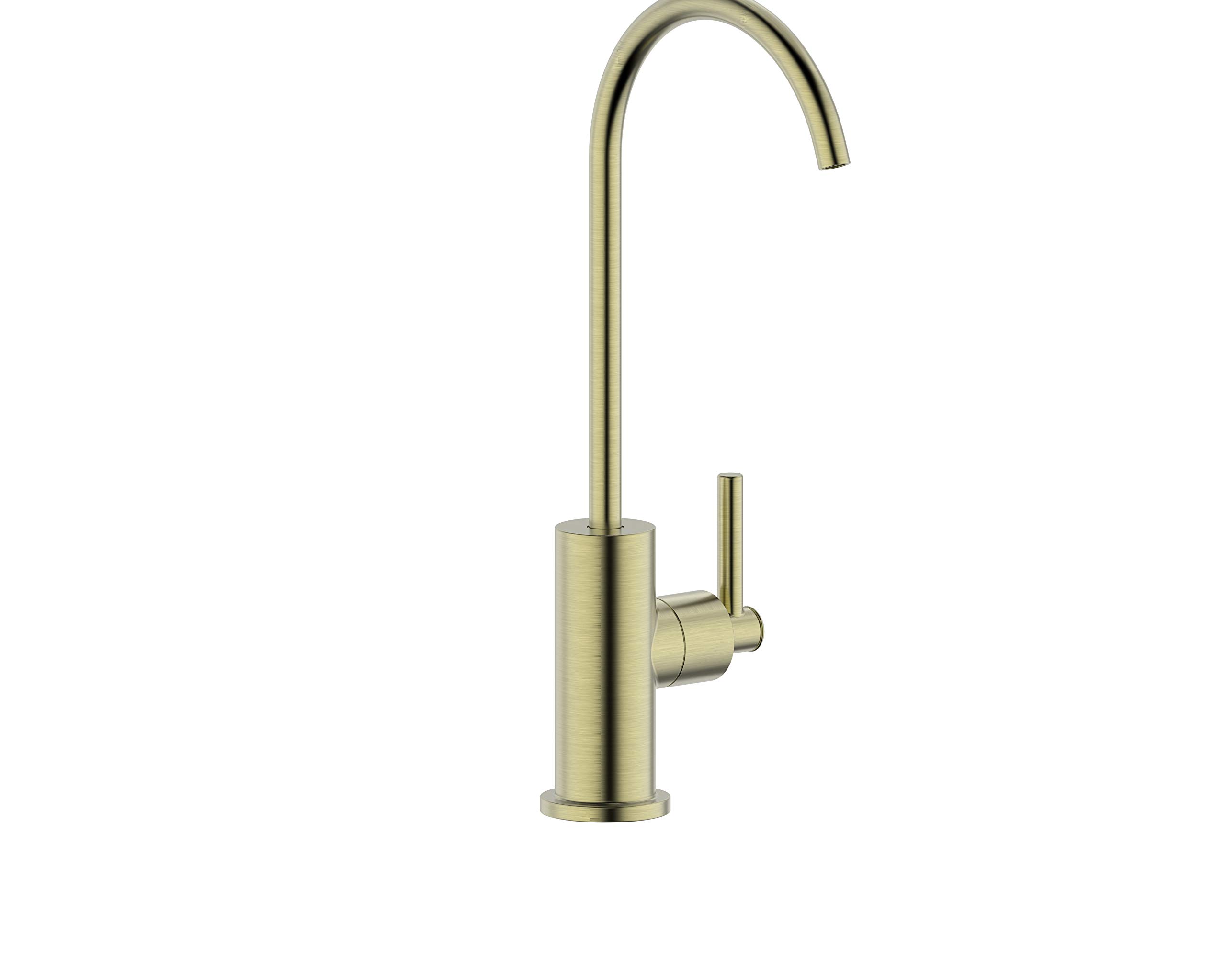 Brushed Gold Single Handle Drinking Water Filter Faucet - DFF-3168-BG | Premium Kitchen Faucet for Clean Filtered Water | Perfect for Modern Kitchens, Office Pantries & RV Water Systems