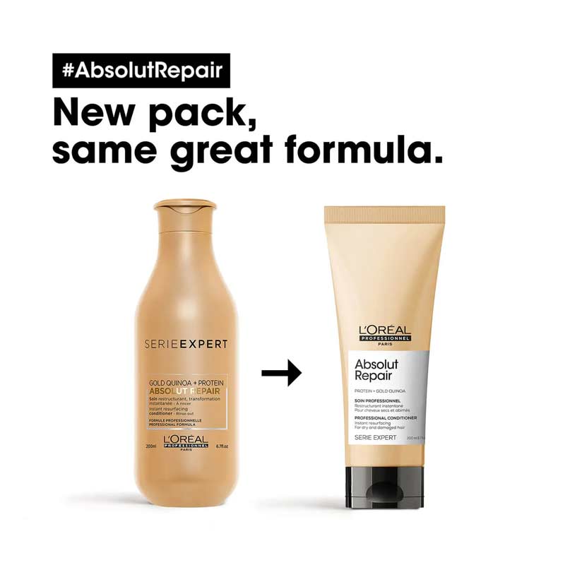 L'Oréal Professionnel Absolut Repair Conditioner for Damaged Hair - Deep Moisturizing & Repairing Hair Treatment for Dry, Brittle Hair - Perfect for Salon & Home Use