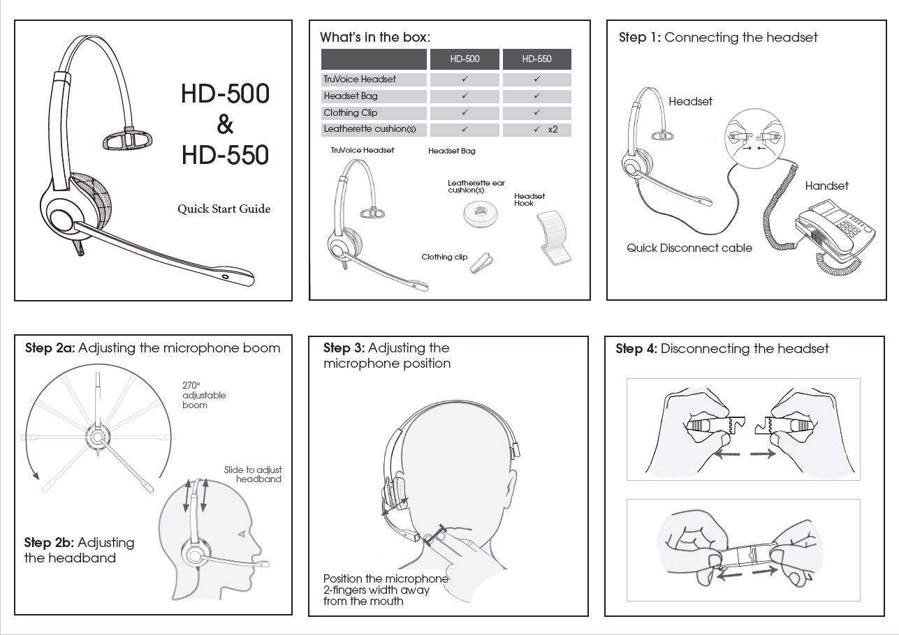 TruVoice HD-550 Premium Noise Canceling Headset with Detachable Smart Cable - Crystal Clear Audio for Call Centers, Office & Remote Work | Compatible with 95% of Phones & VoIP Systems