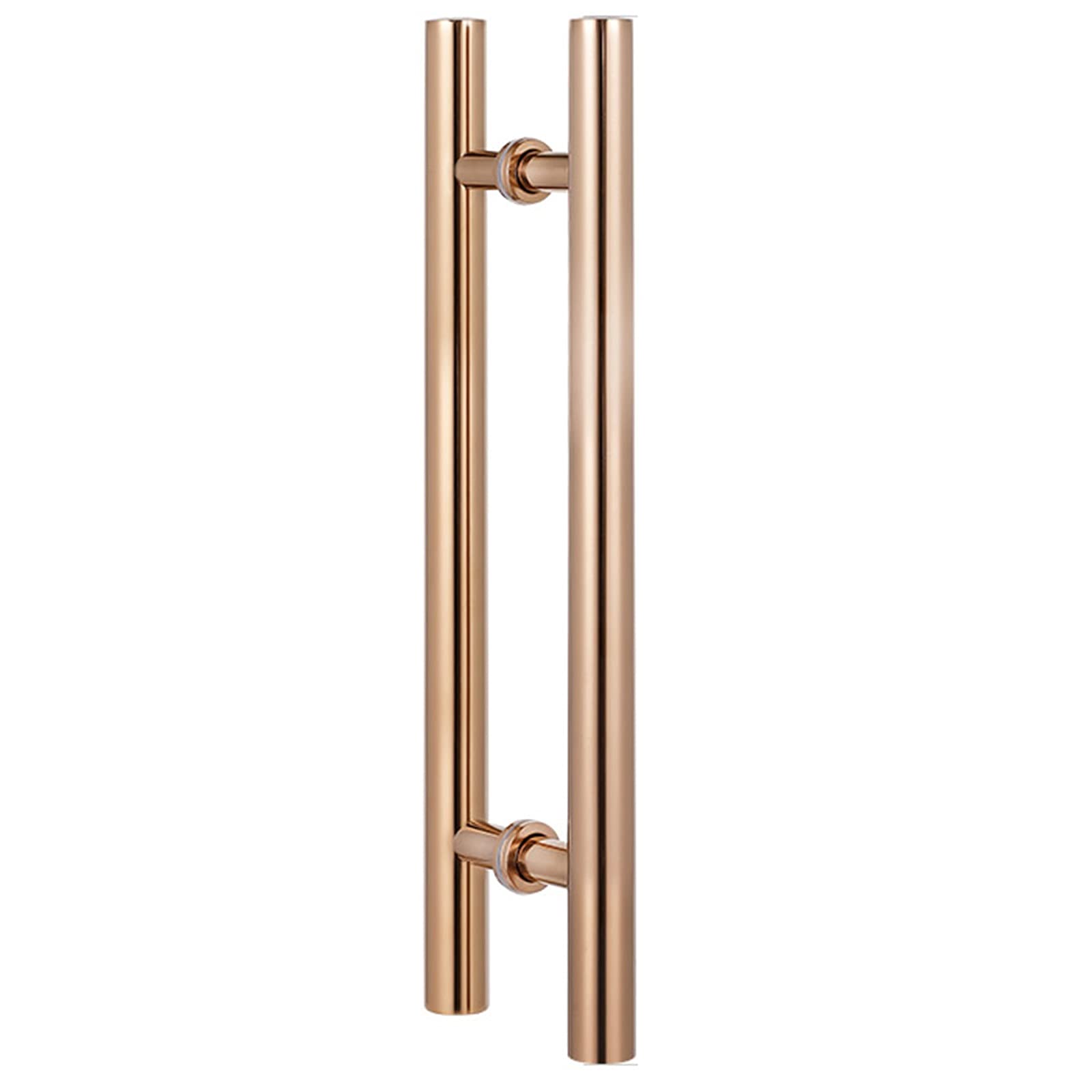 Rose Gold Sliding Shower Door Handle - 24/31/39/47/59 Inch H-Shaped Double-Sided Glass Push Pull Handle for Bathroom, Office & Barn Doors - Durable Round Bar Entry Handle (100cm/3.3ft) - Perfect for Modern Home & Commercial Spaces