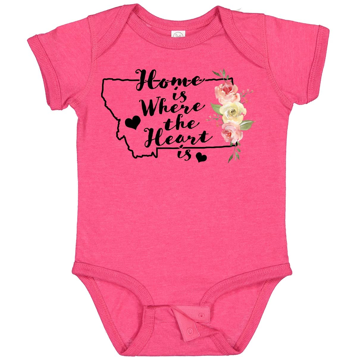 Inktastic Montana Home is Where The Heart is Watercolor Baby Bodysuit - Soft Cotton Onesie for Newborns & Infants - Perfect for Family Photos, Holidays & Everyday Wear