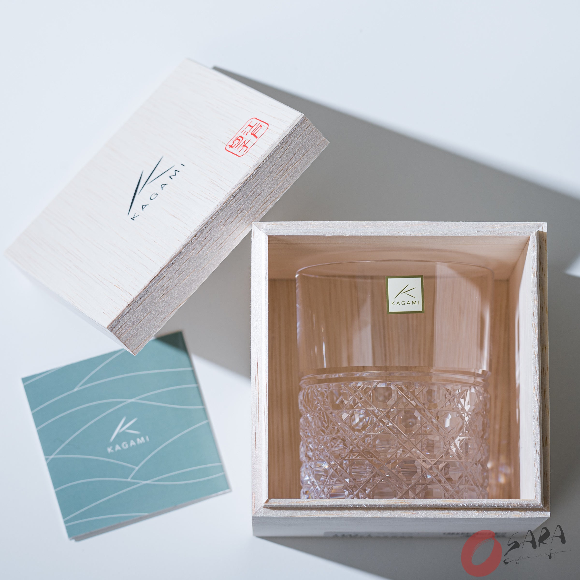 Premium KAGAMI Crystal Japanese Handmade Whiskey Rocks Glass Set - 240ml - Elegant Barware for Bourbon, Scotch & Cocktails - Perfect Gift for Whiskey Lovers & Home Entertaining