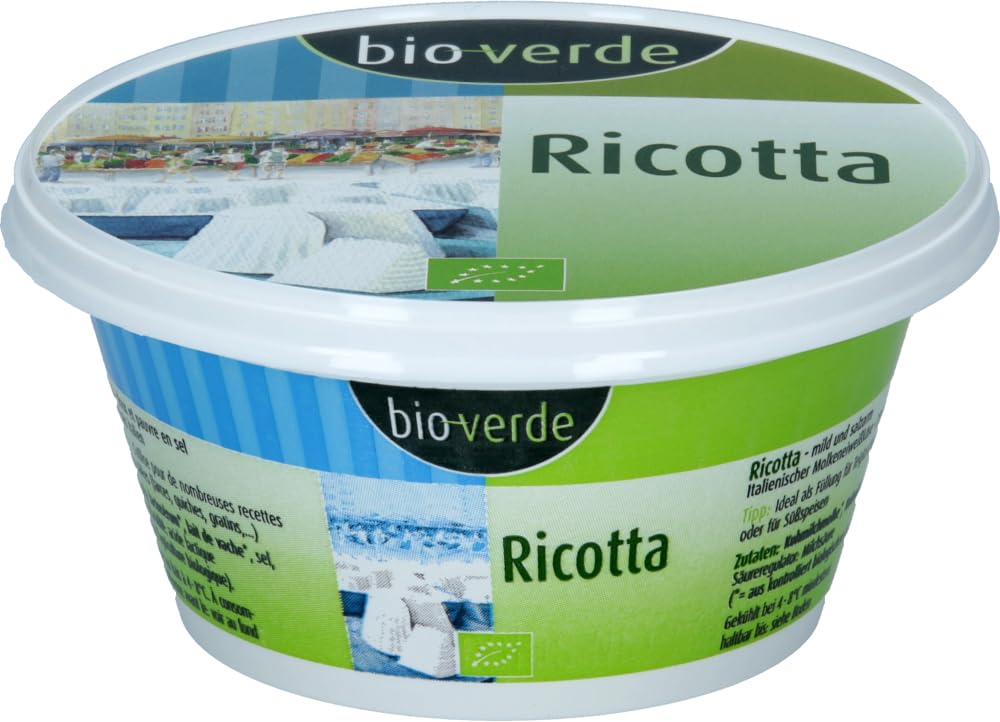 Organic Italian Ricotta Whey Cheese - 6 x 250g (1.5kg) | Authentic Creamy Cheese for Pasta, Lasagna & Desserts | Perfect for Italian Recipes & Gourmet Cooking