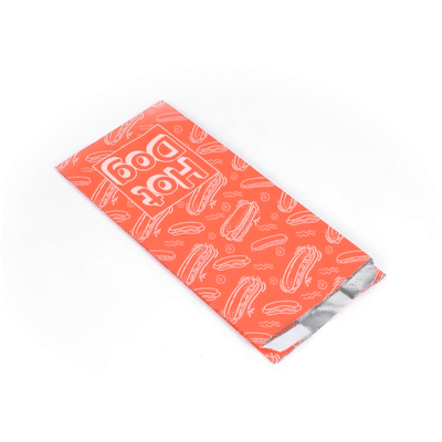 Red Printed Hot Dog Foil Bags - 1/2 Gallon Size (4.25