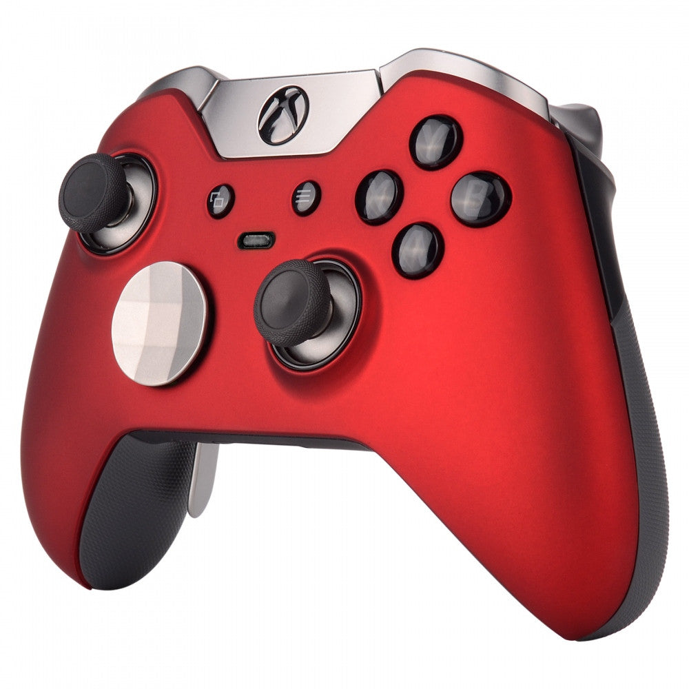 eXtremeRate Soft Touch Red Replacement Front Housing Shell for Xbox One Elite Controller Model 1698 XOEP001 - Custom Gaming Accessory for Enhanced Comfort & Style | Perfect for Competitive Gaming & Long Play Sessions