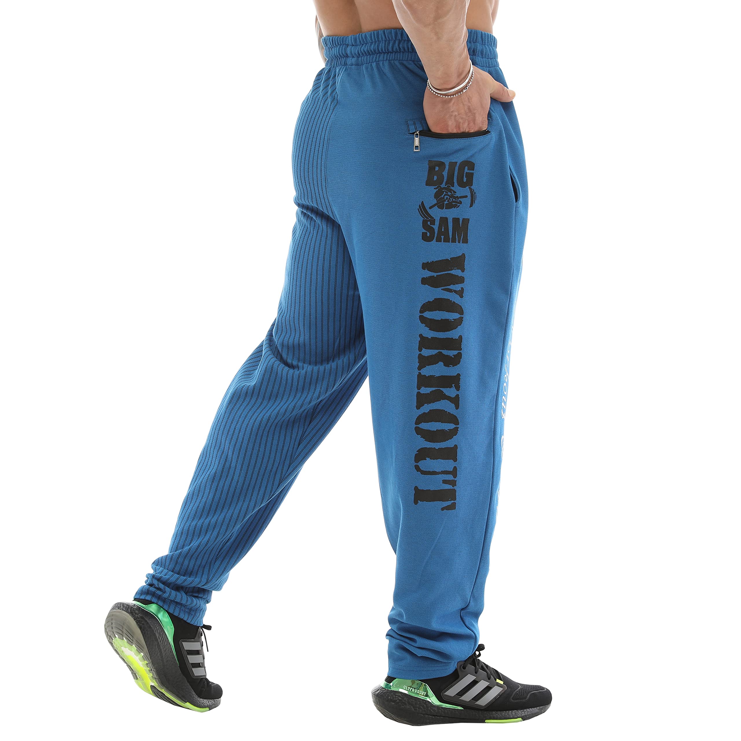 BIG SAM SPORTSWEAR Men's Jogger Sweatpants with Pockets - Comfortable Baggy Workout Pants for Bodybuilding & Gym Training - Perfect for Casual Wear, Running & Fitness Activities