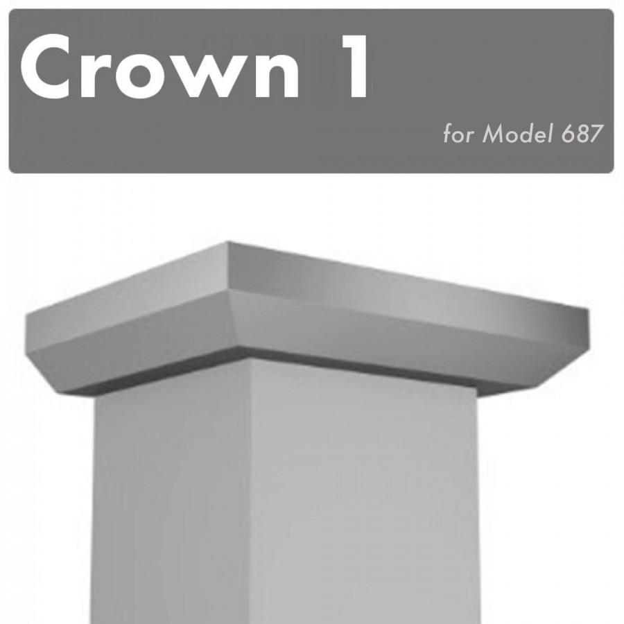 ZLINE CM1 687 Wall Range Hood with Crown Molding - Stainless Steel Kitchen Vent Hood for Modern Home Cooking & Professional Chef Use