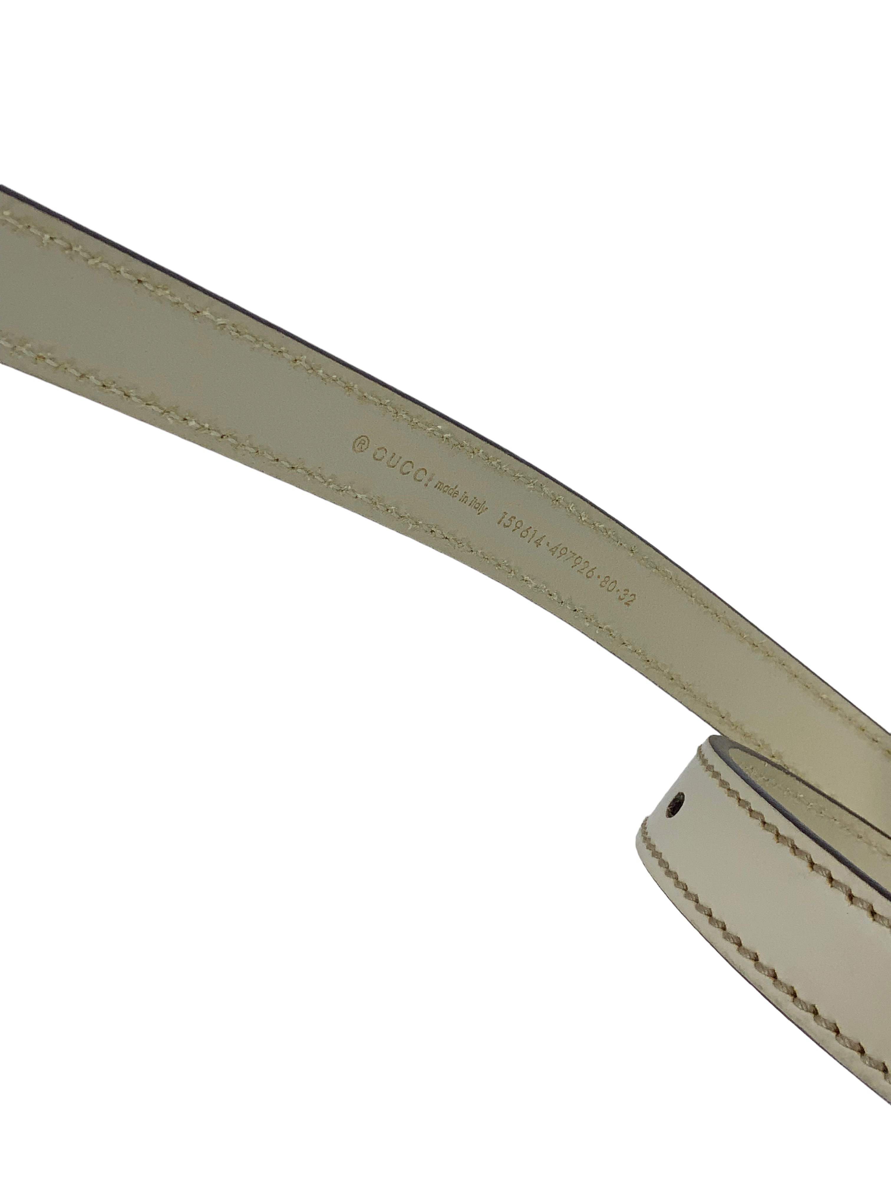 Gucci GG Logo Leather Belt for Men & Women - Size 80 (32