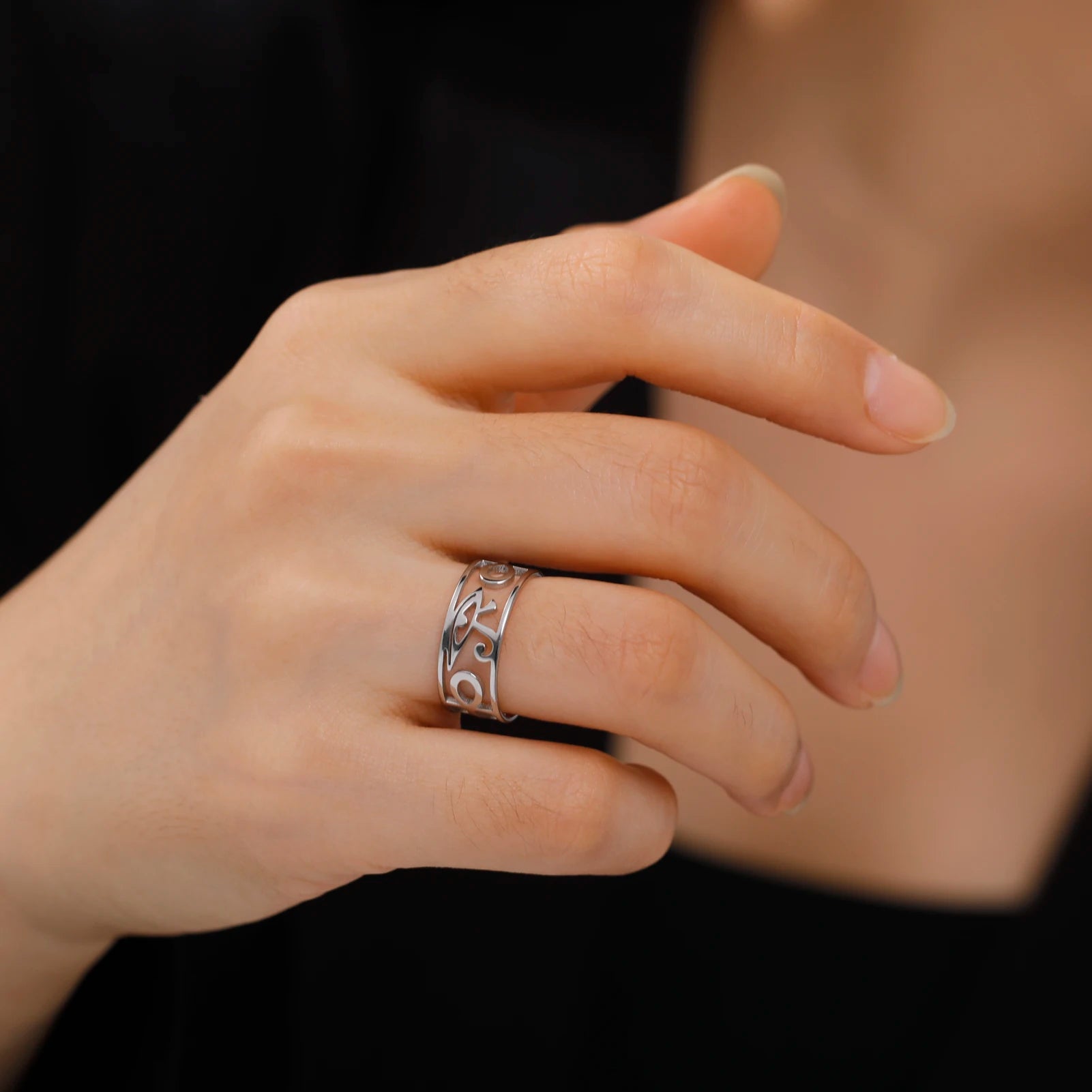 Eye of Horus Ring - Ancient Egyptian Symbol Jewelry for Protection & Power - Perfect for Spiritual Gifts, Meditation, and Boho Fashion Accessories
