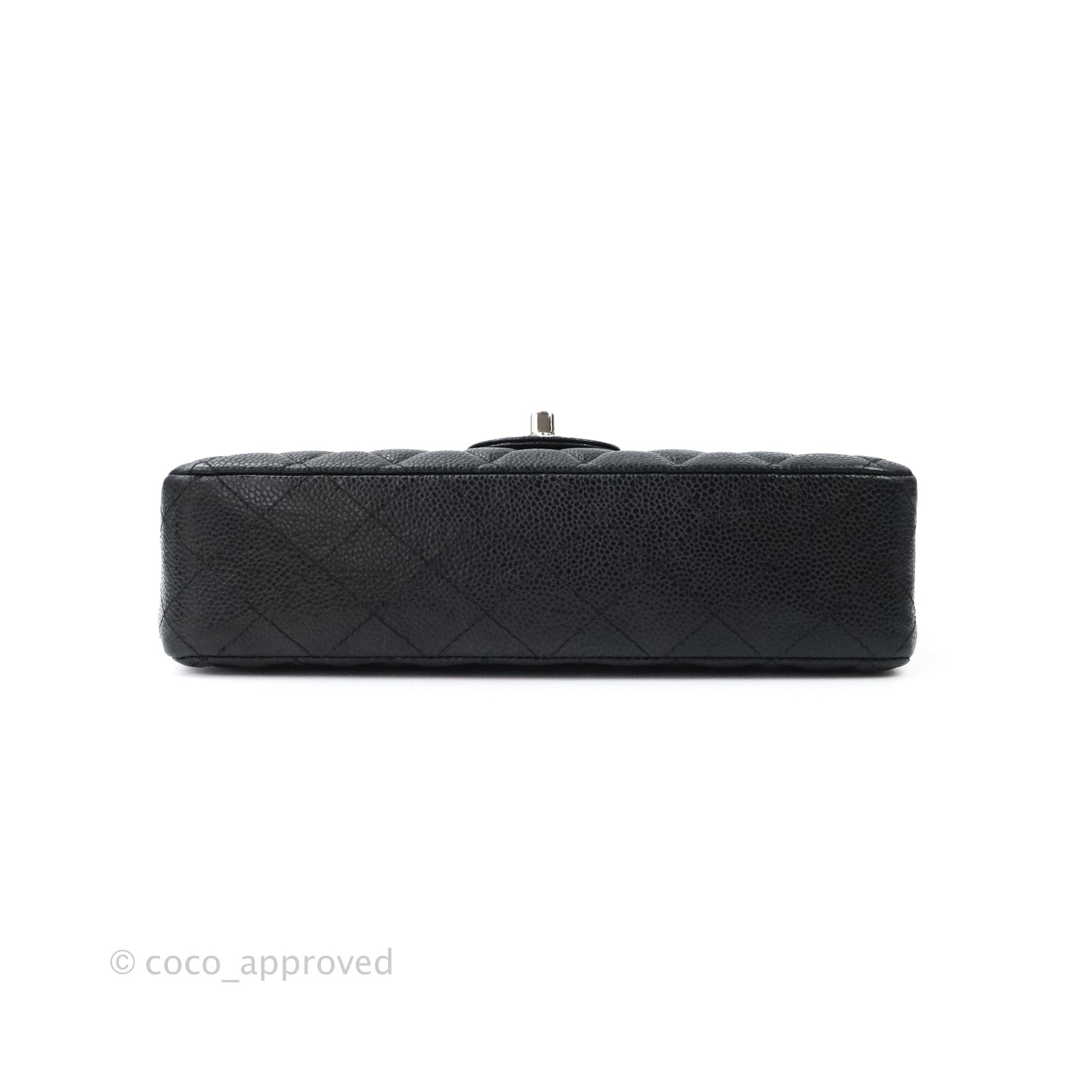 Chanel Classic M/L Medium Double Flap Bag Black Caviar Leather with Silver Hardware - Luxury Designer Handbag for Women, Perfect for Work, Evening Events & Special Occasions