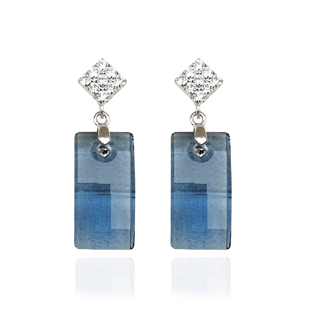 Swarovski Crystal Sterling Silver Drop Earrings for Elegant Occasions