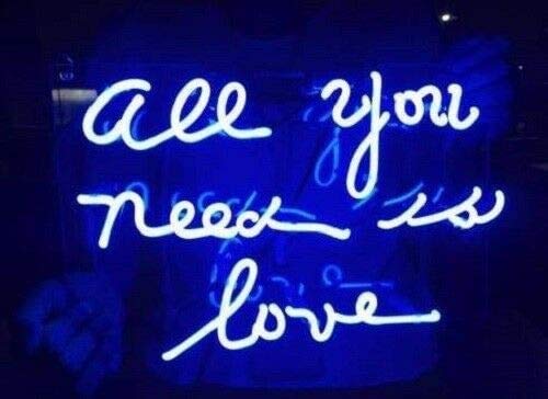 14in All You Need is Love Blue Neon Sign - Handmade Acrylic Beer Bar Decor for Man Cave, Pub & Home Wall Lighting | Perfect for Parties, Game Nights & Retro Themed Rooms (WB55)
