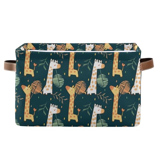 Cartoon Giraffe and Leaf