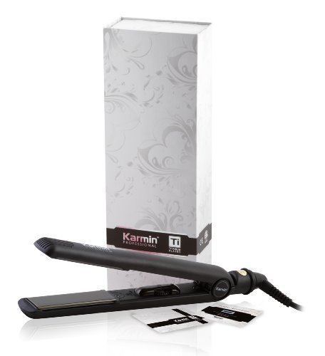 Karmin Titanium Professional 1 Inch Hair Straightener Flat Iron - Salon Quality Styling Tool for Smooth & Shiny Hair - Perfect for Home Use, Travel & Professional Salons