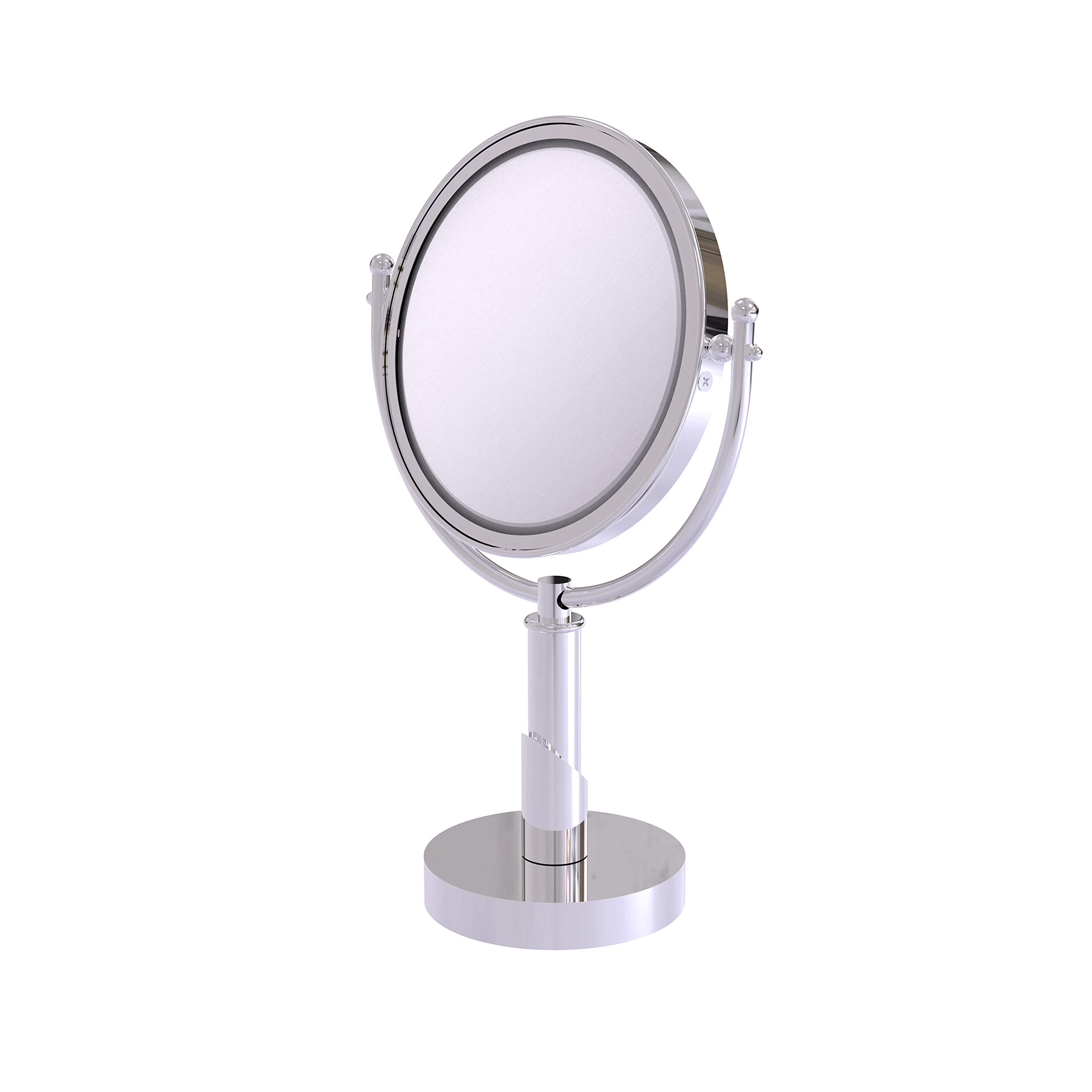 Allied Brass SH-4/4X Soho Collection 8 Inch Bathroom Vanity Top 4X Magnification Makeup Mirror with Polished Chrome Finish - Perfect for Makeup Application, Shaving & Grooming in Modern Bathrooms