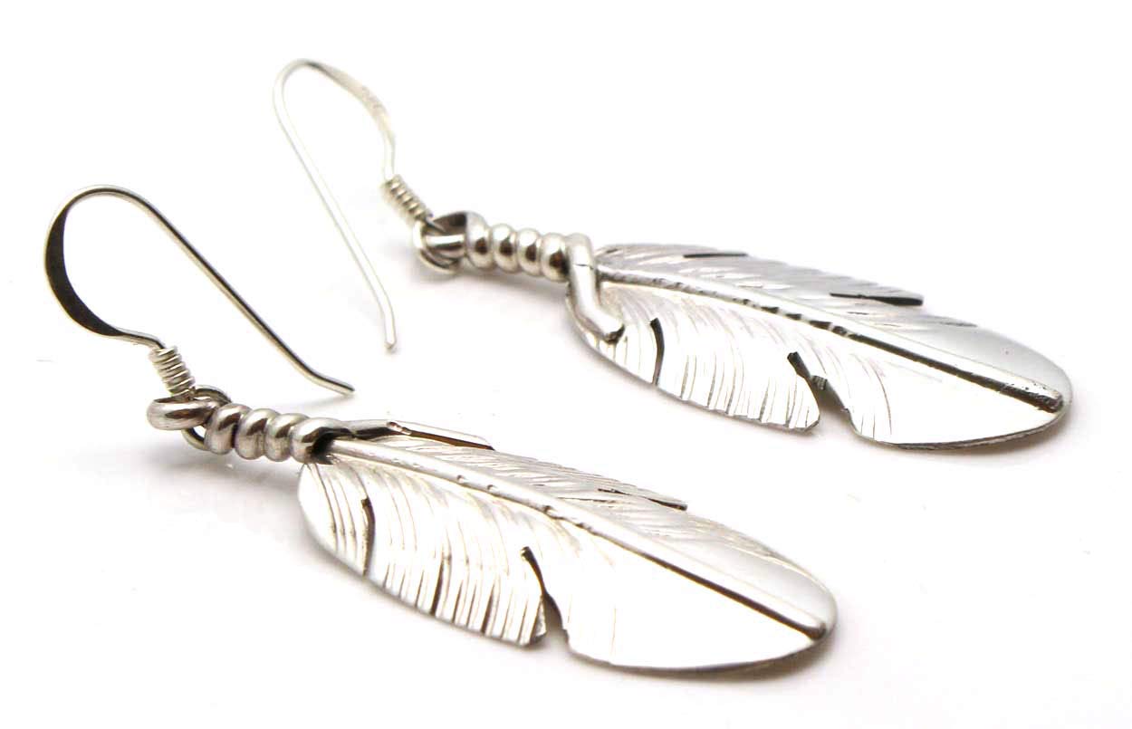 Begay Small Silver Feather Earrings - Elegant & Lightweight Dangle Earrings for Women | Perfect for Parties, Weddings & Everyday Wear