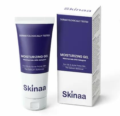 SKINAA Hydrating Facial Gel for Dry Skin - 100ml Moisturizer with Hyaluronic Acid & Aloe Vera - Perfect for Daily Skincare Routine & Night Care