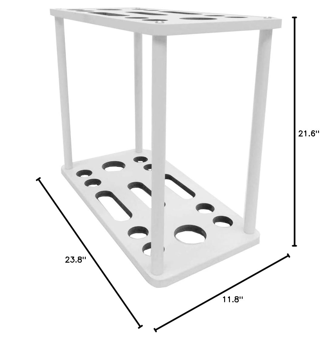 FixtureDisplays® Long Handle Tool Organizer - Heavy Duty Garage & Garden Tool Storage Rack with 2-Tier Design (Model 10018-2D) - Perfect for Organizing Shovels, Rakes, Brooms and Outdoor Equipment