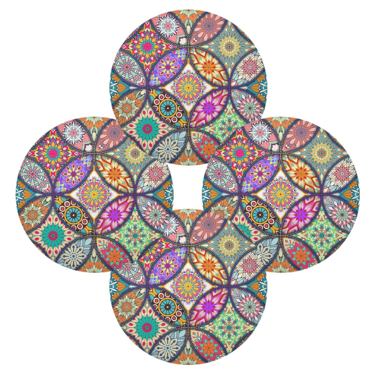 Boho Round Placemats Set of 1 - Washable Polyester Table Mats with Mandala Design for Dining & Kitchen Decor | Perfect for Home, Restaurant, and Party Use