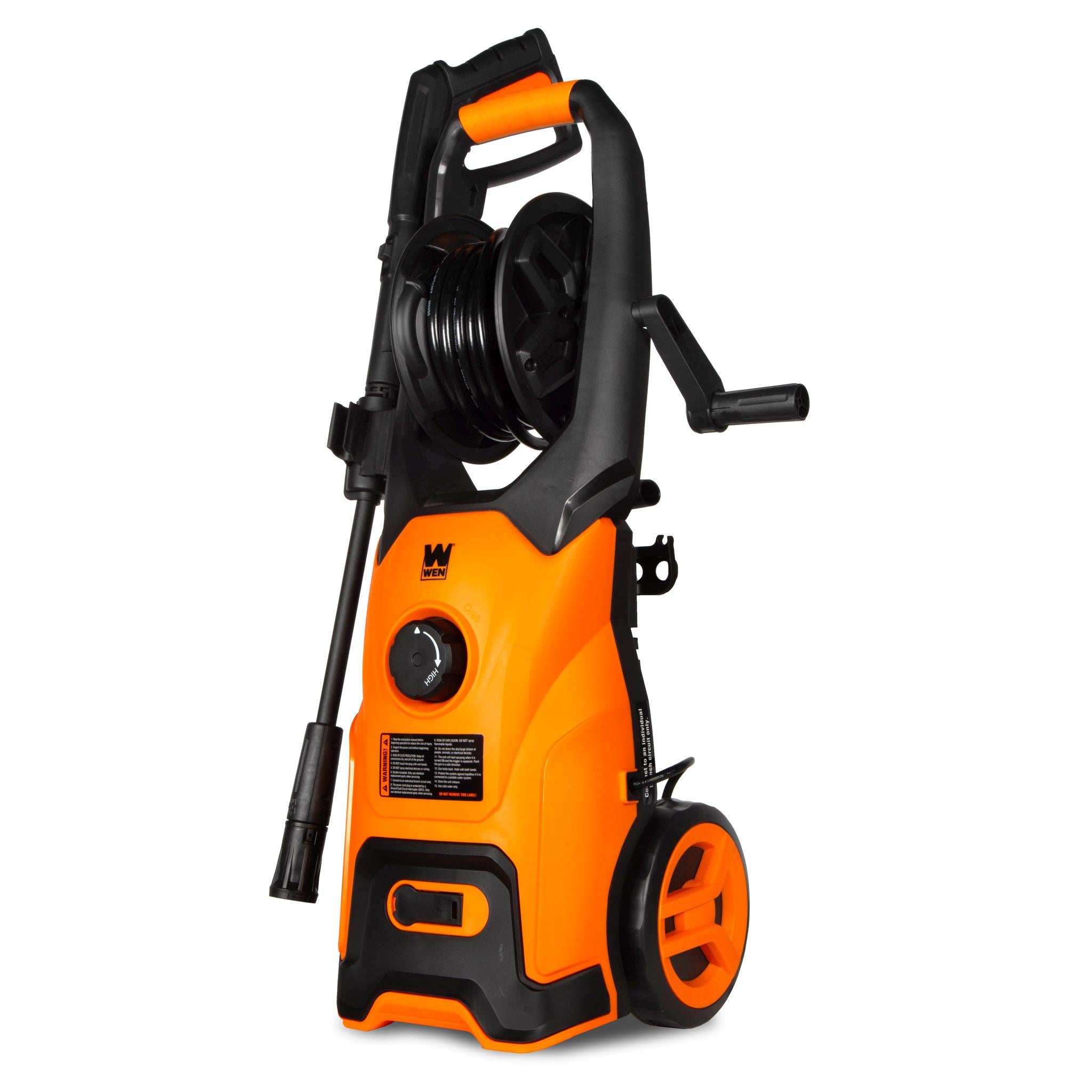 WEN PW23V 2300 PSI Electric Pressure Washer with Adjustable Nozzle, Hose Reel & Wheels - 1.4 GPM Flow Rate for Home Cleaning, Driveway Washing & Outdoor Surfaces