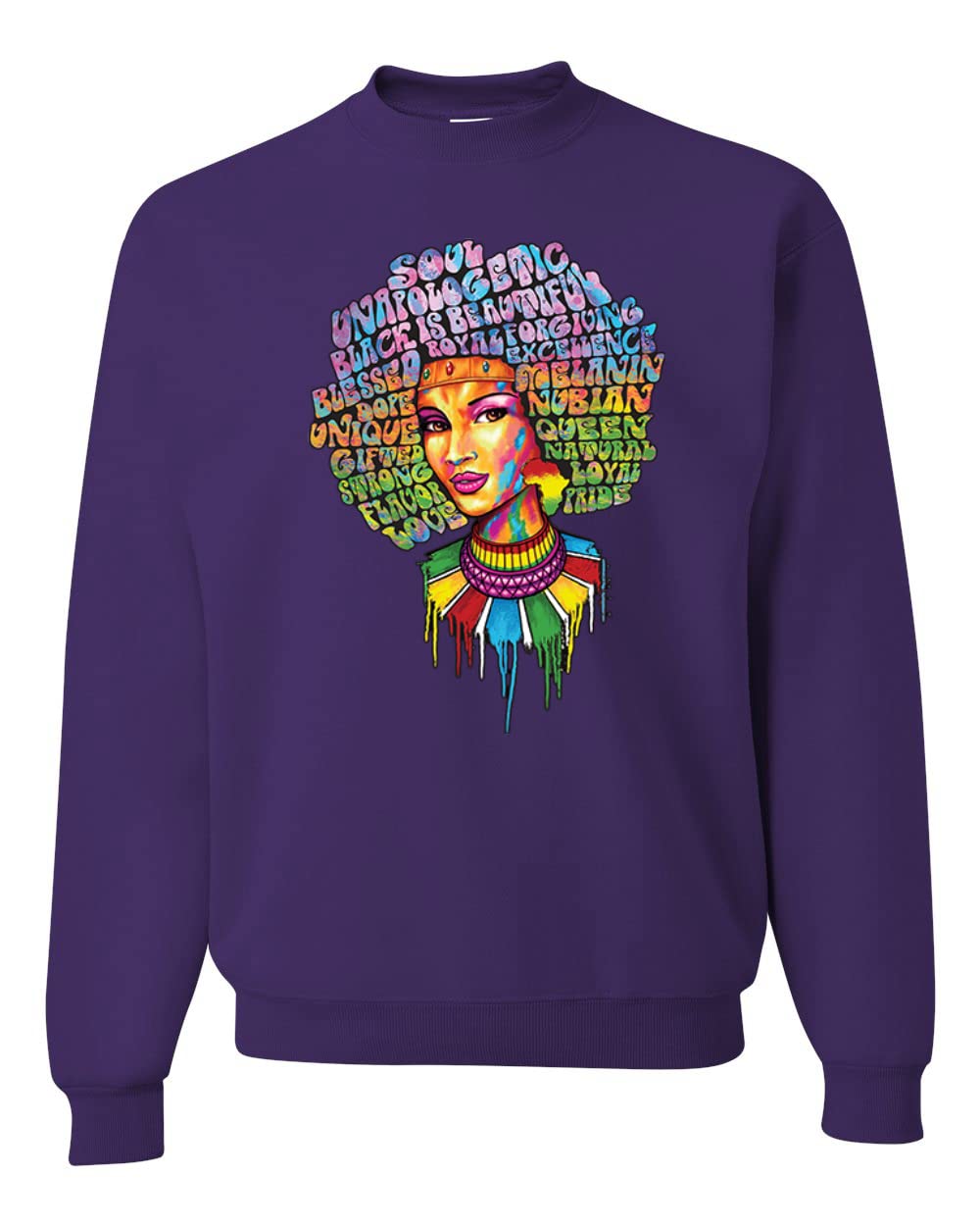 Wild Bobby Words of Character Strong Black Woman Black Pride Unisex Crewneck Graphic Sweatshirt - Empowering Black Pride Apparel for Women & Men - Perfect for Casual Wear, Street Style & Social Justice Events
