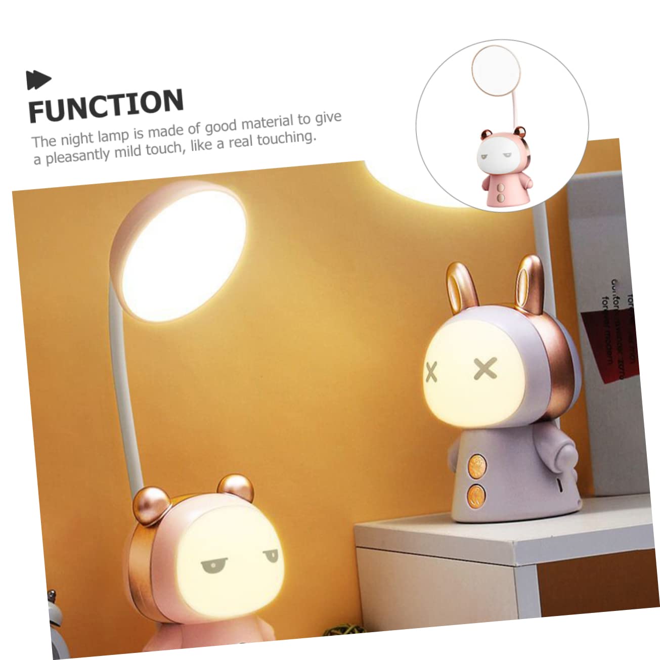 COHEALI Touch Control Bedside Lamp - USB Powered Night Light for Study, Office & Home Use | Adjustable Desk Lamp with Dimmable Brightness for Reading, Working & Relaxing