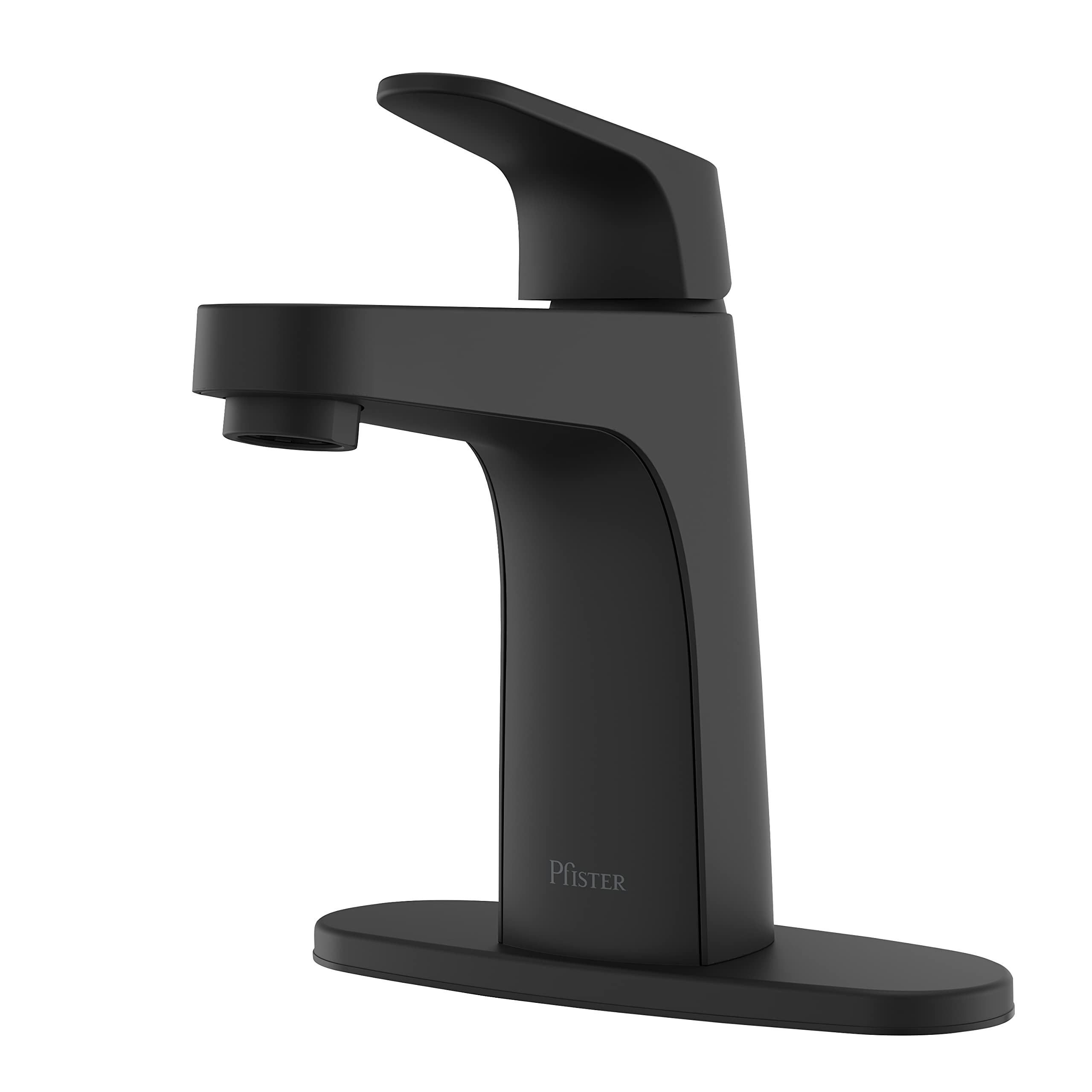 Matlock Matte Black Single Handle Bathroom Faucet - Single Hole or 3 Hole Installation with Optional Deck Plate - Modern Bathroom Vanity Sink Faucet for Home Decor (Perfect for Guest Bathrooms, Master Suites & Powder Rooms)