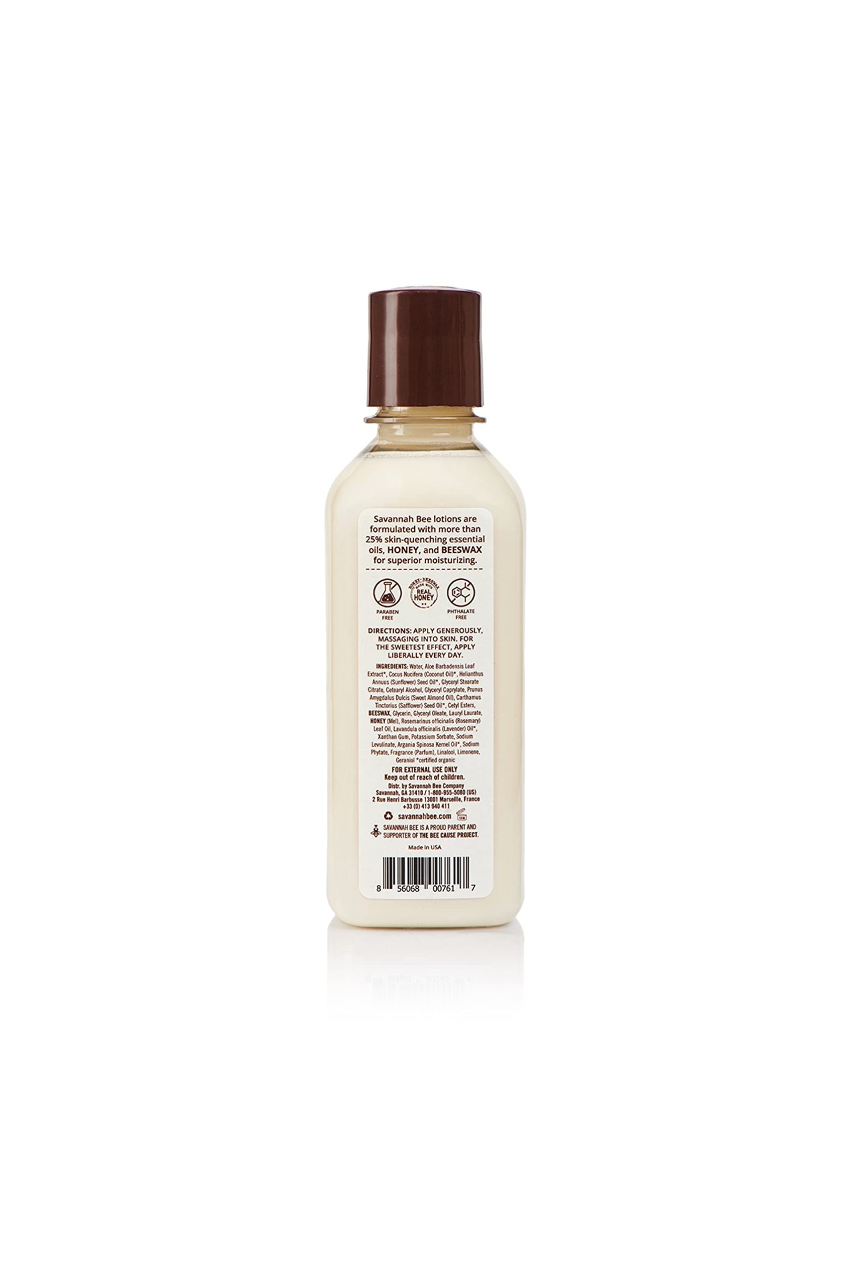 Savannah Bee Company All Natural Honey Body Lotion for Women & Men - Moisturizing & Nourishing Dry Skin Care - Perfect for Daily Hydration & After Shower Use