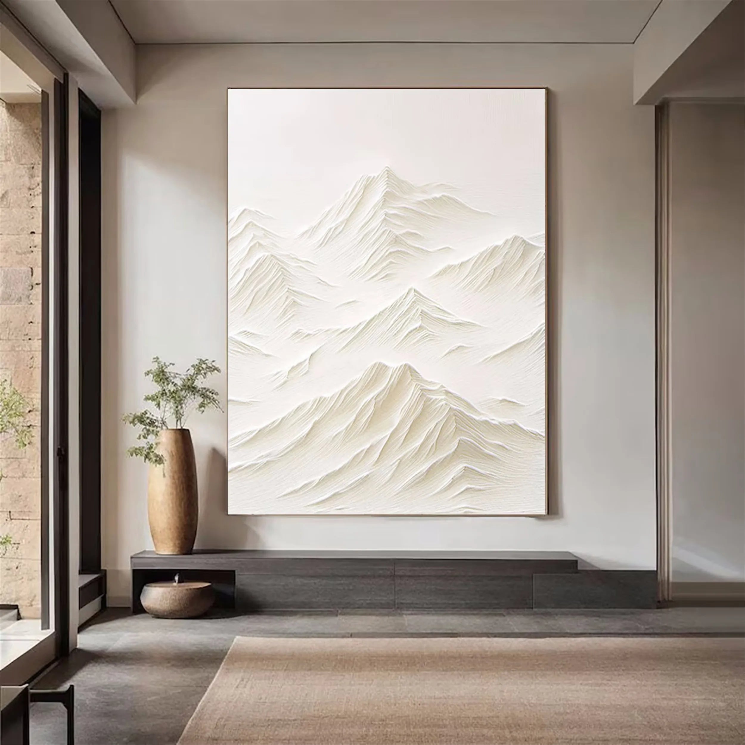 Minimalist Textured Plaster Art Painting - Modern Abstract Wall Decor for Living Room, Bedroom & Office #MM188