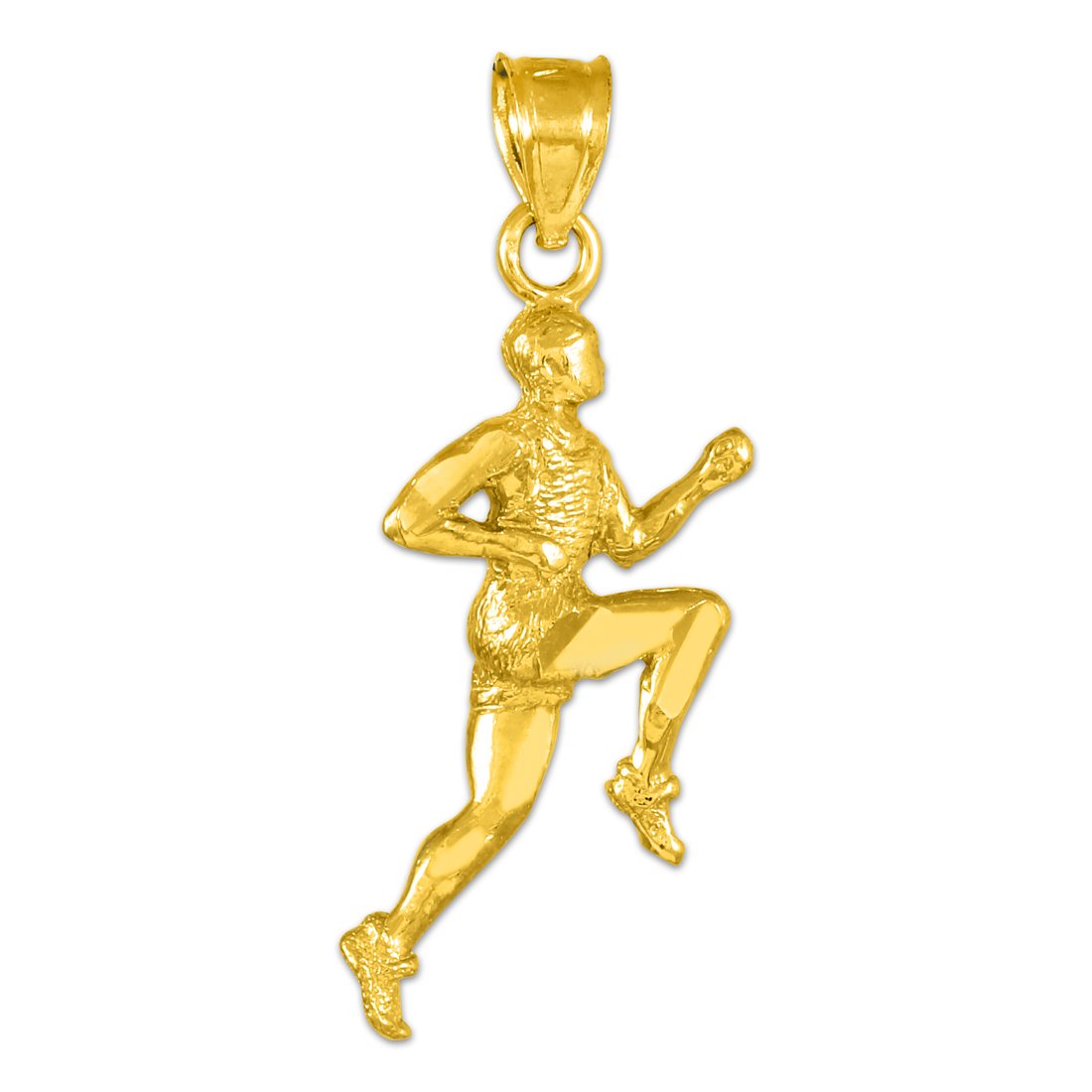 10K Yellow Gold Running Pendant Necklace for Women - Durable & Stylish Sports Jewelry for Athletes, Runners & Fitness Enthusiasts - Perfect Gift for Marathon, Workout & Active Lifestyle