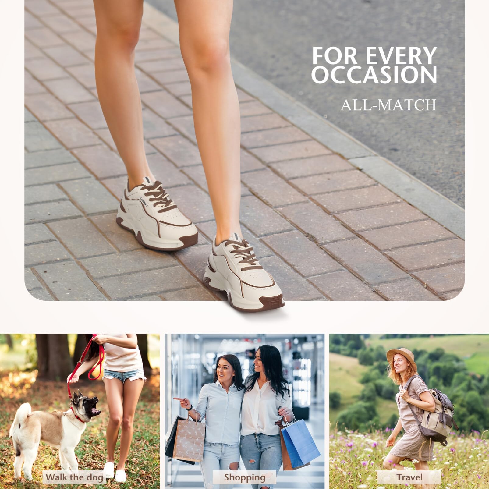Women's Khaki Athletic Sneakers - Lightweight Tennis Shoes for Gym, Running & Casual Wear - Size 6 - Perfect for Workouts, Sports & Everyday Comfort