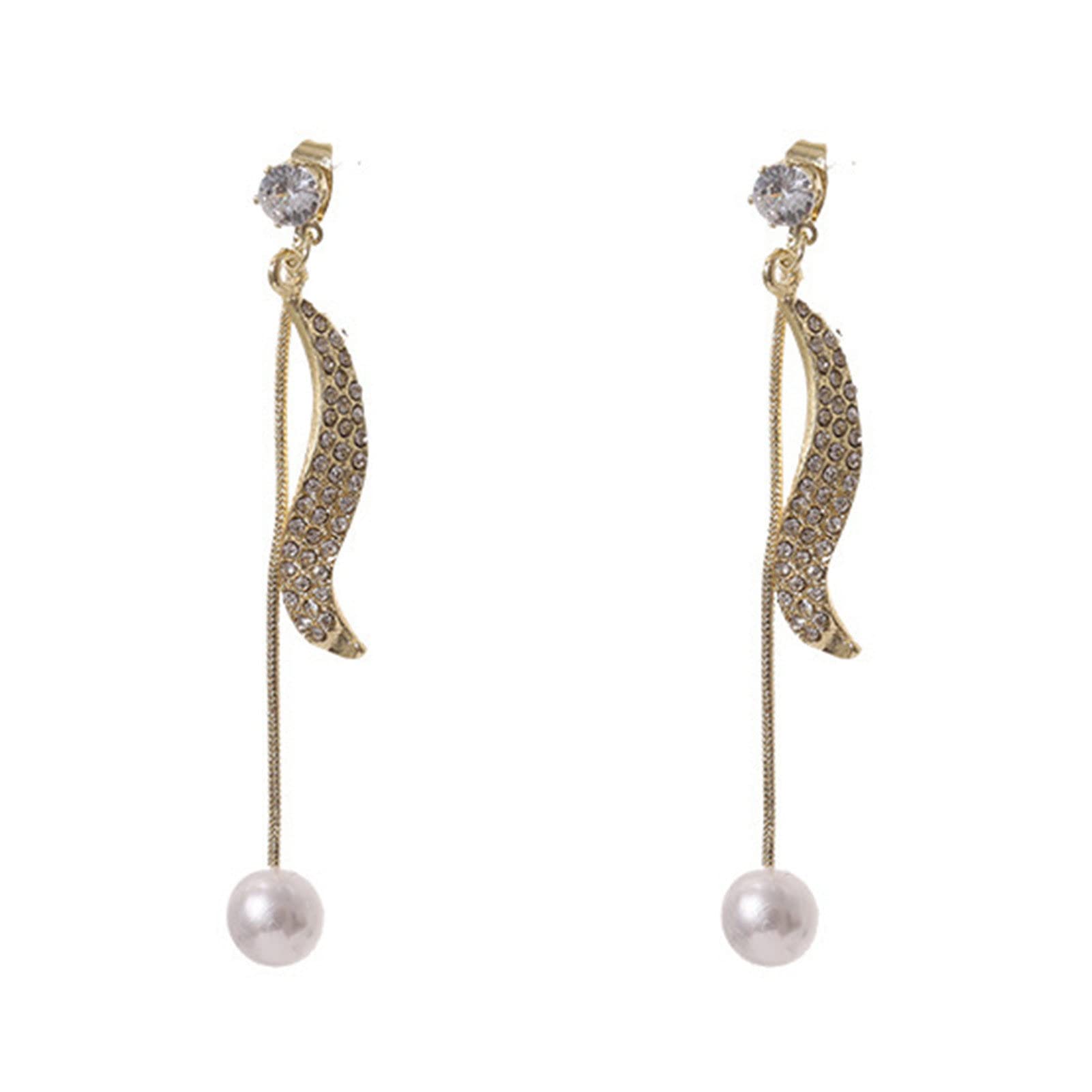 1 Pair Geometric Tassel Drop Earrings - Korean Style Sparkling Stud Earrings for Women | Elegant Dangle Jewelry for Cocktail Parties, Weddings & Date Nights