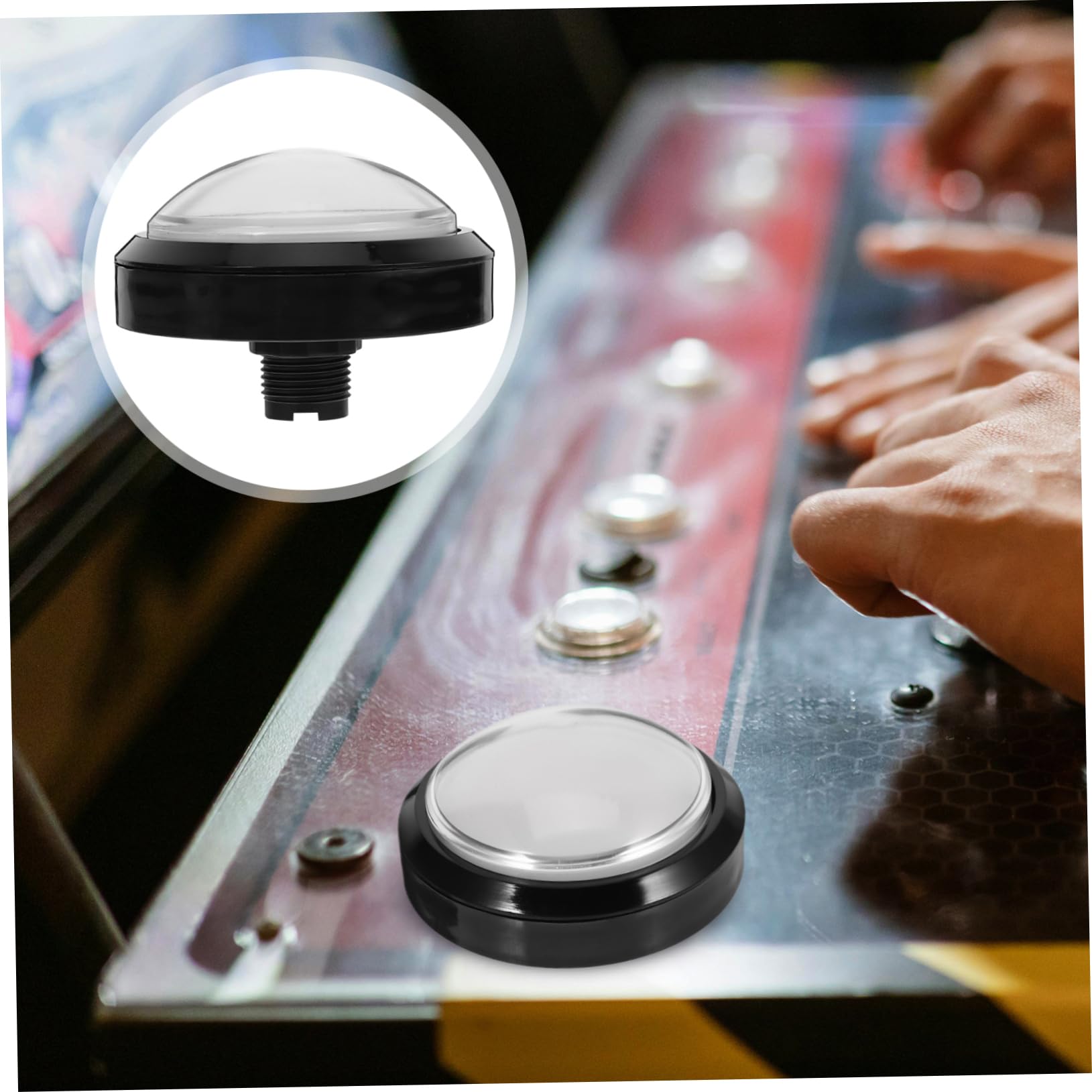 Replacement Push Button for Arcade Game Machines - Durable Plastic Gaming Button Accessory for DIY Repair & Custom Builds | Perfect for Arcade Cabinets, MAME Controllers & Retro Gaming Setups