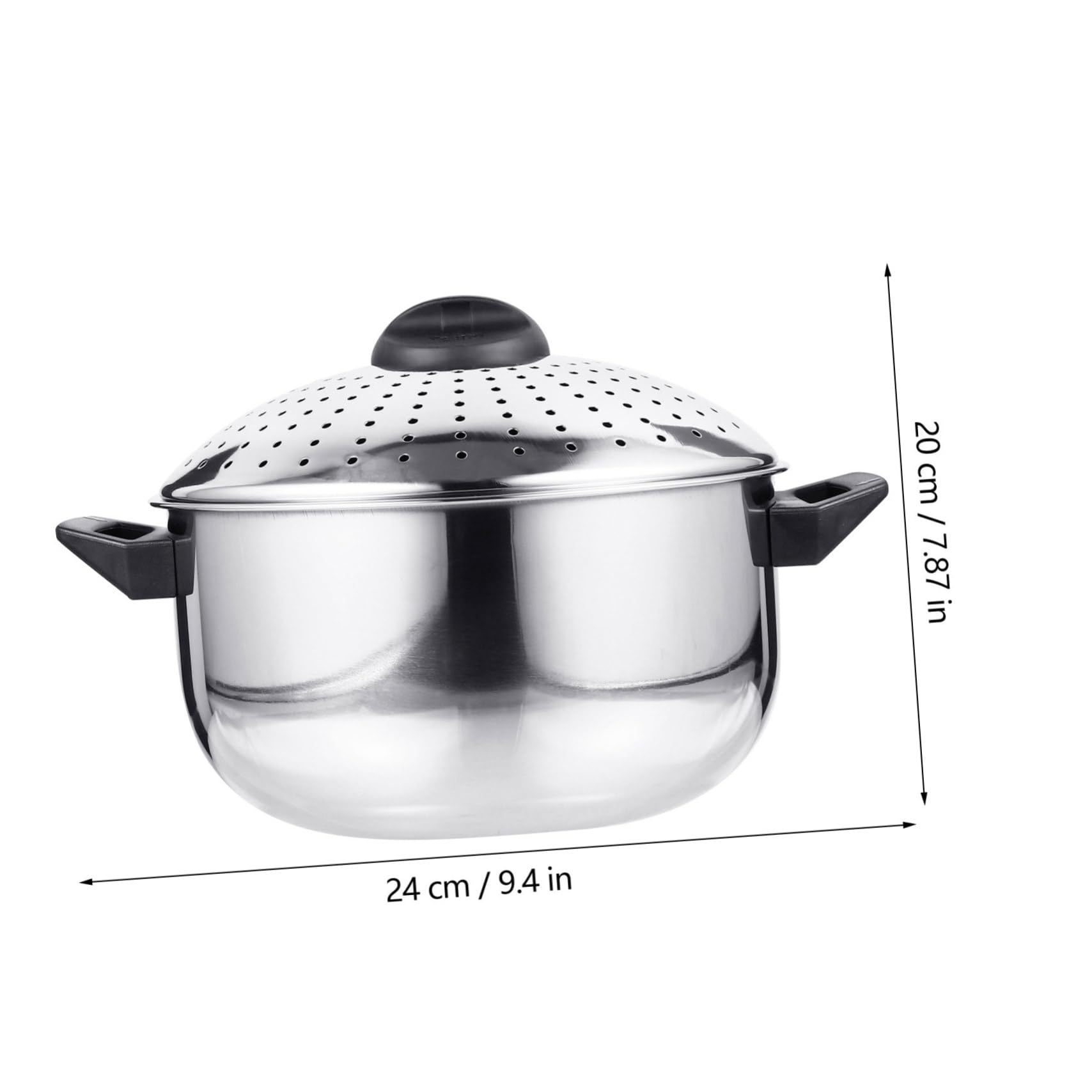 Premium 5 Quart Stainless Steel Pasta Pot with Lid - 24cm Large Cooking Pot for Soup, Stew & Simmering | Durable Stockpot with Handles for Pasta, Noodles & Home Cooking | Ideal for Kitchens, Restaurants & Meal Prep