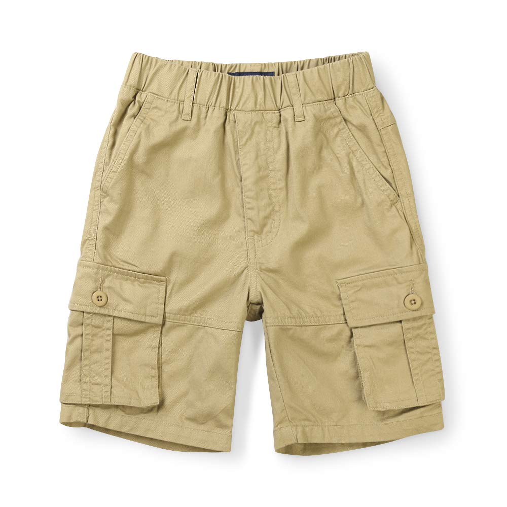 Mesinsefra Boys' & Men's Stretch Cargo Shorts with Elastic Waistband & Multiple Pockets - Comfortable Casual Summer Shorts for Outdoor Activities, Travel, and Everyday Wear