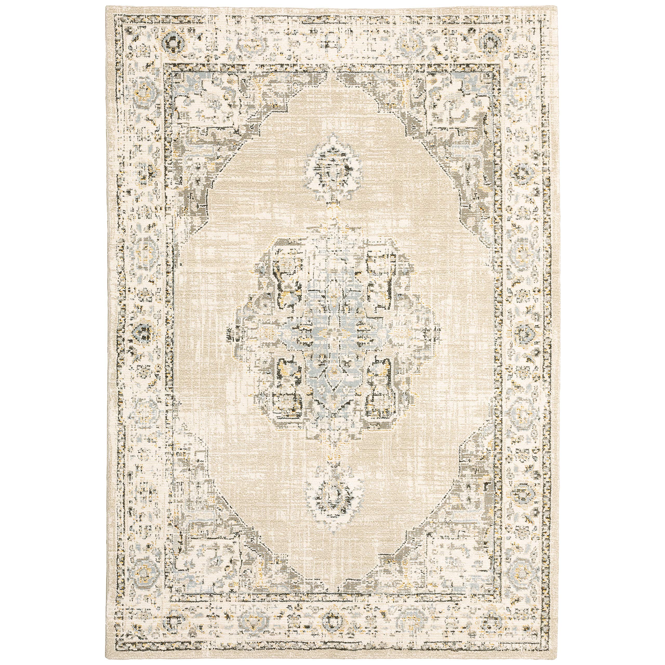 Solo Rugs Karrie Traditional Oriental Area Rug 8' x 10' Beige Ivory - Perfect for Living Room, Bedroom & Home Decor