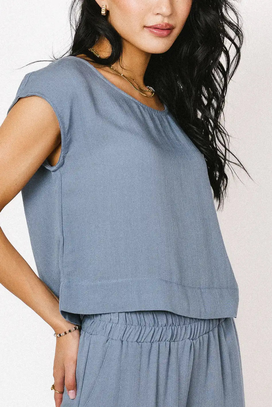 Women's Maren Top in Slate - Elegant Casual Blouse for Everyday Wear | Perfect for Office, Date Night & Weekend Outfits | FINAL SALE