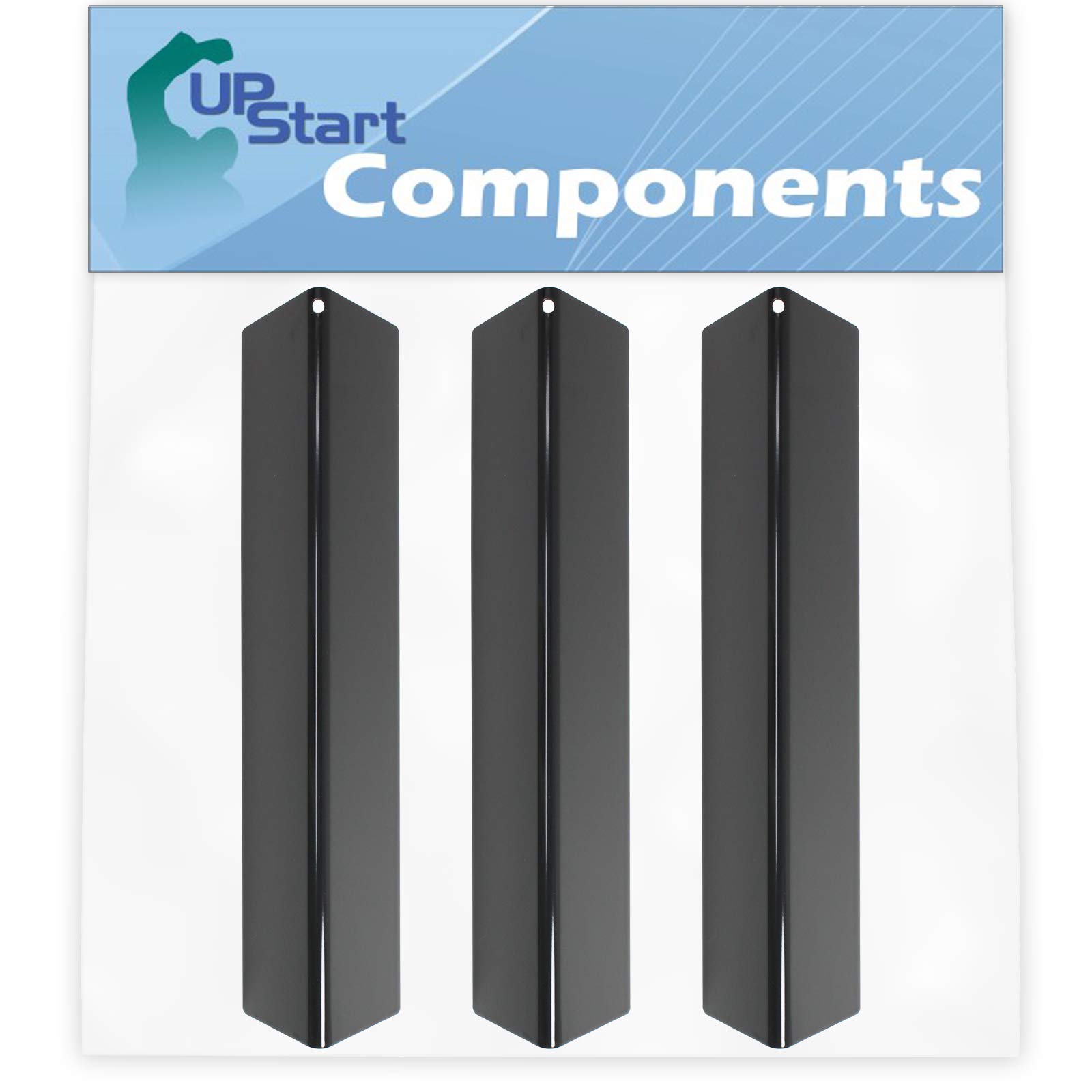 3-Pack BBQ Grill Heat Shield Plate Replacement for Weber 46100001 - Porcelain Steel Flame Tamer, Guard & Deflector | Compatible with Weber Grills | Perfect for Backyard BBQs, Camping & Outdoor Cooking (15 1/4