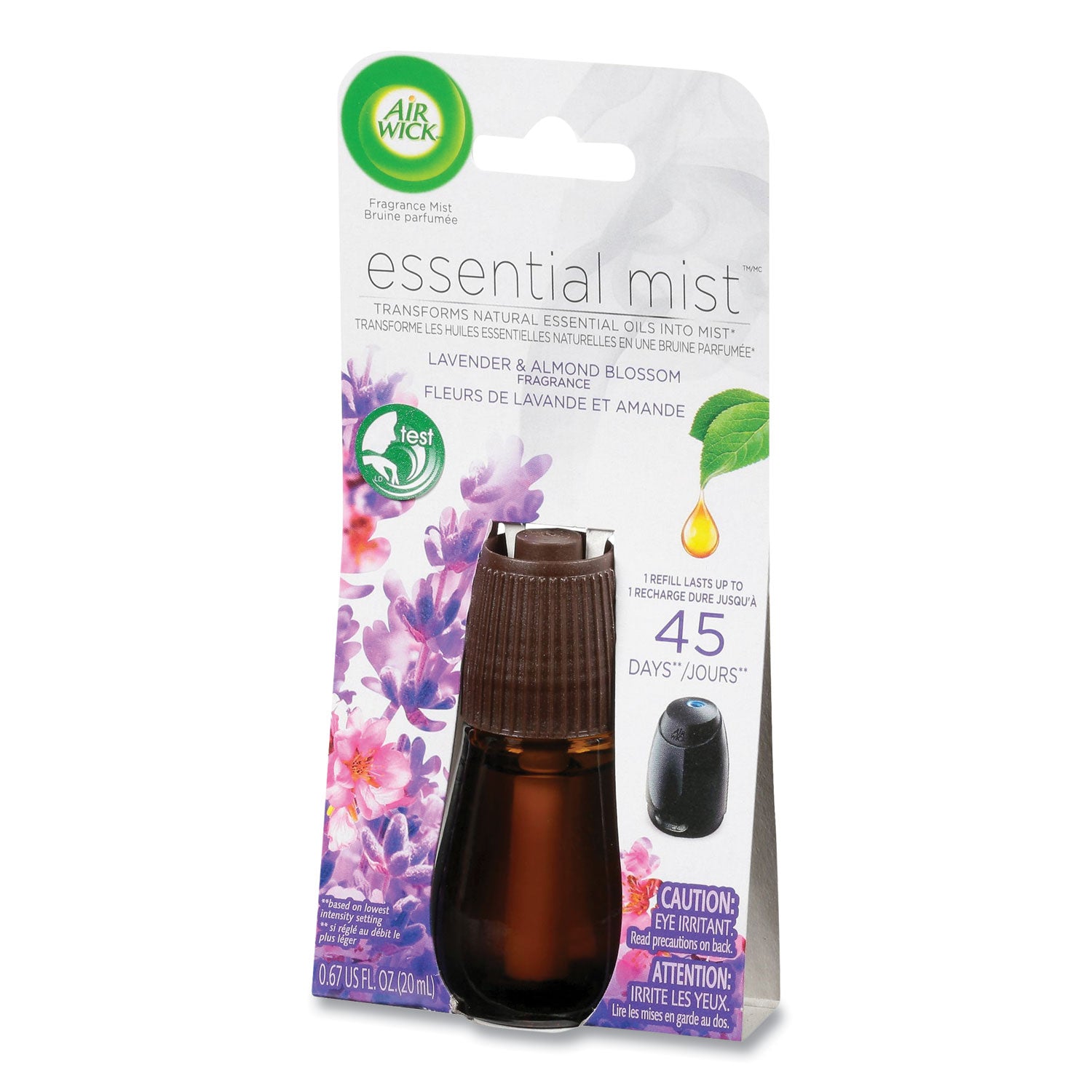 Air Wick Essential Mist Refill - Lavender & Almond Blossom Scent (0.67 oz) | Home Fragrance Oil Diffuser | Perfect for Bedroom, Bathroom & Living Room Aromatherapy