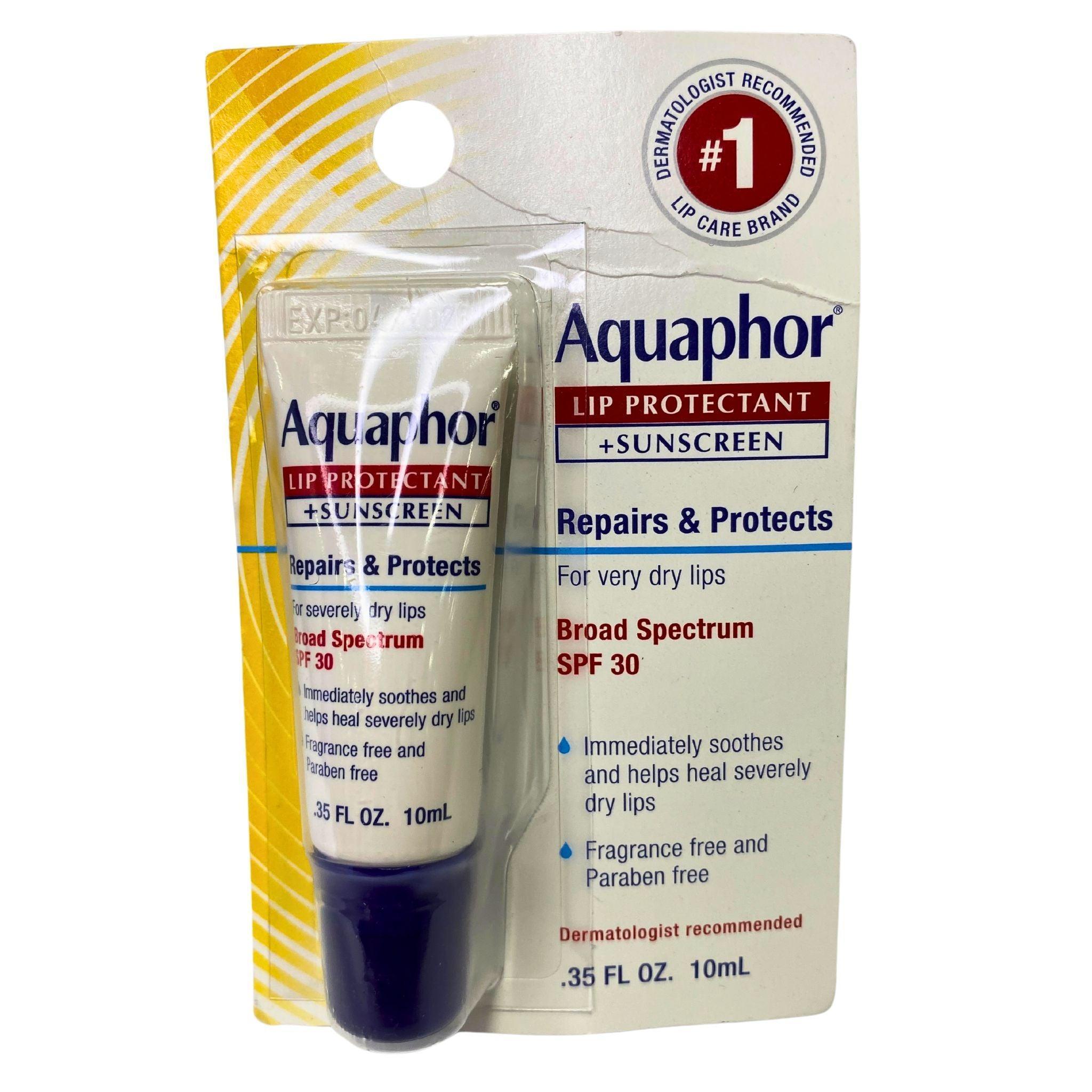 Aquaphor Lip Protectant + Sunscreen SPF 30 - 35OZ (48 Pack) | Moisturizing Lip Balm with Sun Protection for Dry, Chapped Lips - Perfect for Outdoor Activities, Hiking, and Winter Care